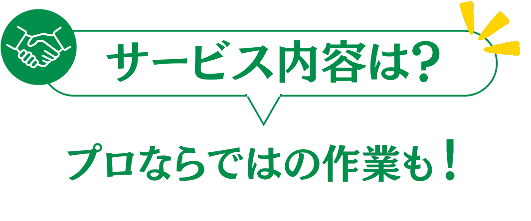 サービス内容は？
プロならではの作業も