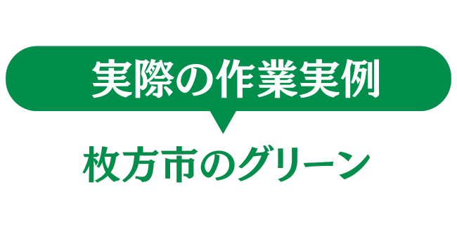 枚方市のグリーン　実際の作業実例