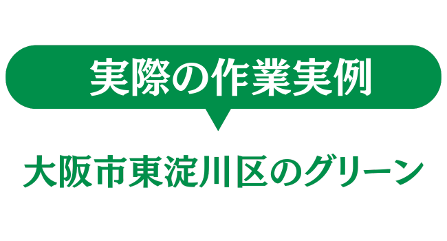 大阪市東淀川区のグリーン　実際の作業実例