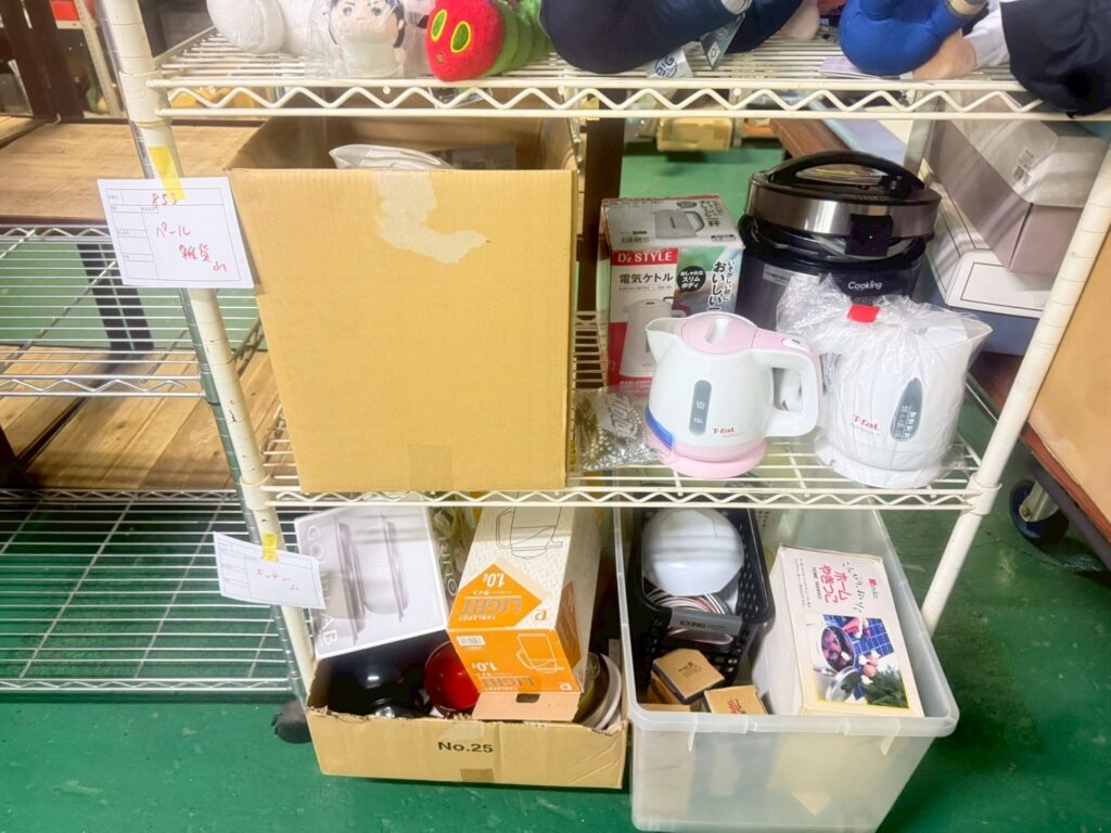 実際の遺品整理で貿易に流した日用家電の写真