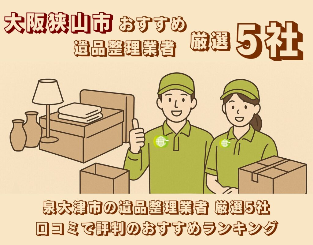 大阪狭山市の遺品整理業者おすすめ5社を紹介するバナー画像