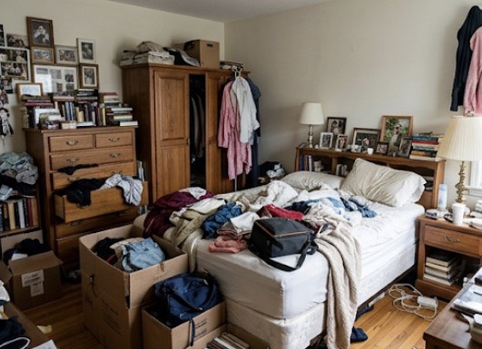 池田市作業事例実際の現場写真Before画像寝室